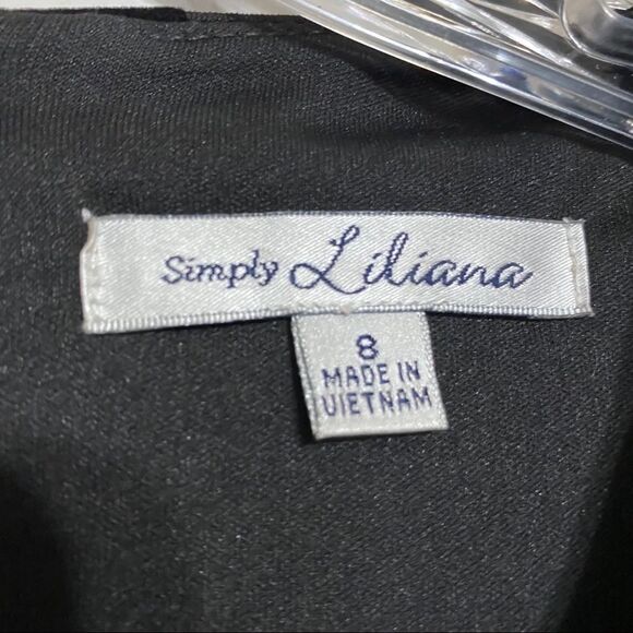 Simply Liliana Black Velvet Floral Print Dress‎ - Picture 6 of 8